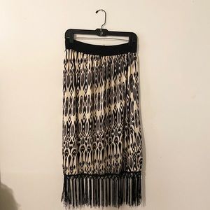 Cream and Black Skirt w/ Tassels